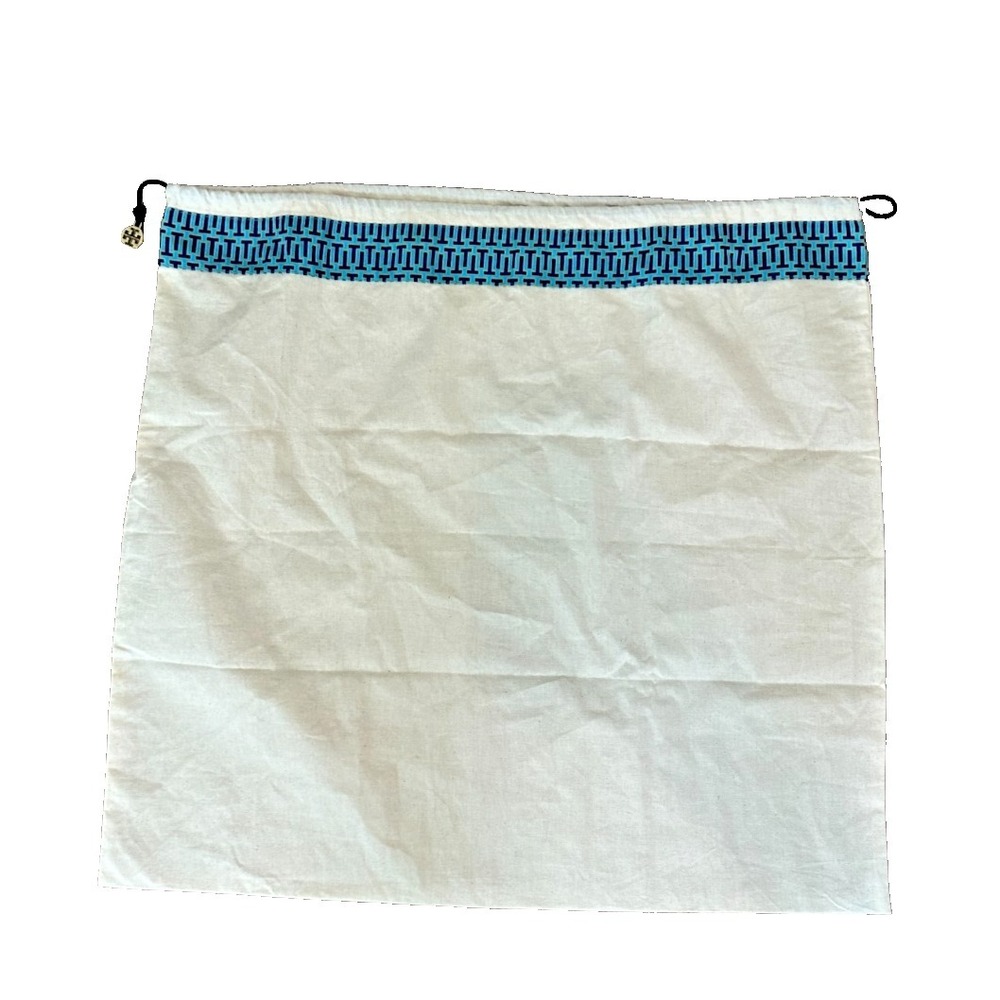 Tory Burch‎ Dust Bag Logo Drawstring bag Lg Blue 22" x21" Travel Preppy Classic